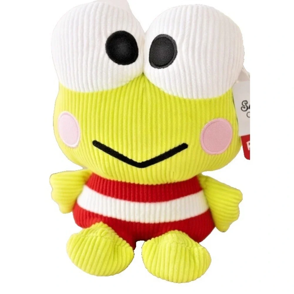 Sanrio Keroppi Plush Corduroy Frog 13in Red White Stripe Round1 Kawaii Round1